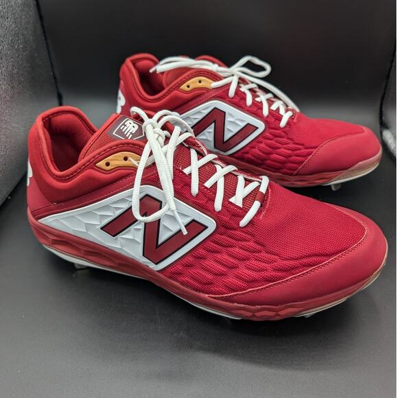 New Balance Baseball Cleats Mens 16 Fresh Foam Shoes Red Metal Athletic Sports main image 4